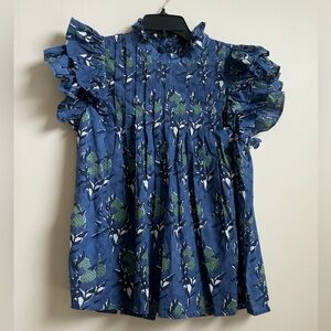 Victoria Dunn cobalt short sleeve shirt in Large